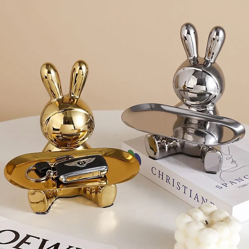 Afralia™ Lucky Rabbit Key Tray: Stylish Home Decoration and Organizer