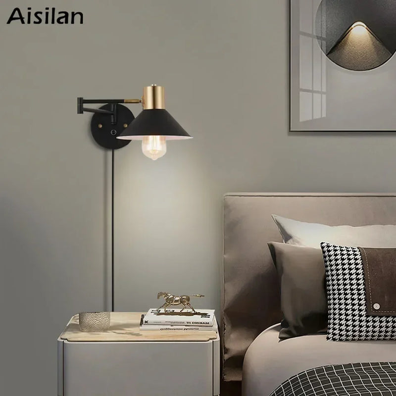 Afralia™ Dimmable Wall Lamp with Replaceable Bulb & Adjustable Angle