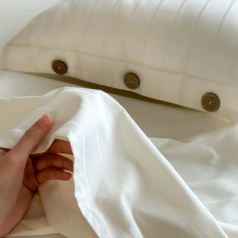 Afralia™ Soft Jacquard Satin Cotton Bed Sheet Single Bedsheet Smooth Cozy Cover