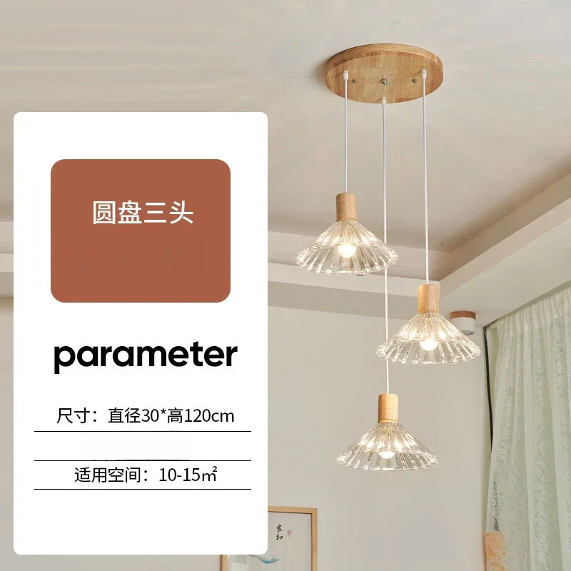Afralia™ Retro Glass Pendant Lamp for Bedroom, Study, Living Room, Dining Table Decor