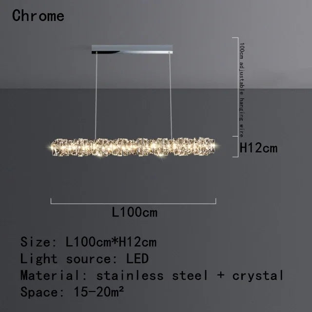 Afralia™ Crystal LED Pendant Ceiling Chandelier for Kitchen Island, Dining Room & Living Room