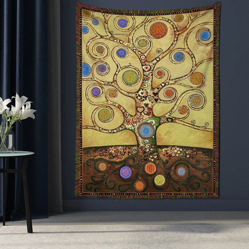 Afralia™ Tree Of Life Tapestry: Hippie Queen Bed Sheet Wall Hanging, Psychedelic Bohemian Room Decor