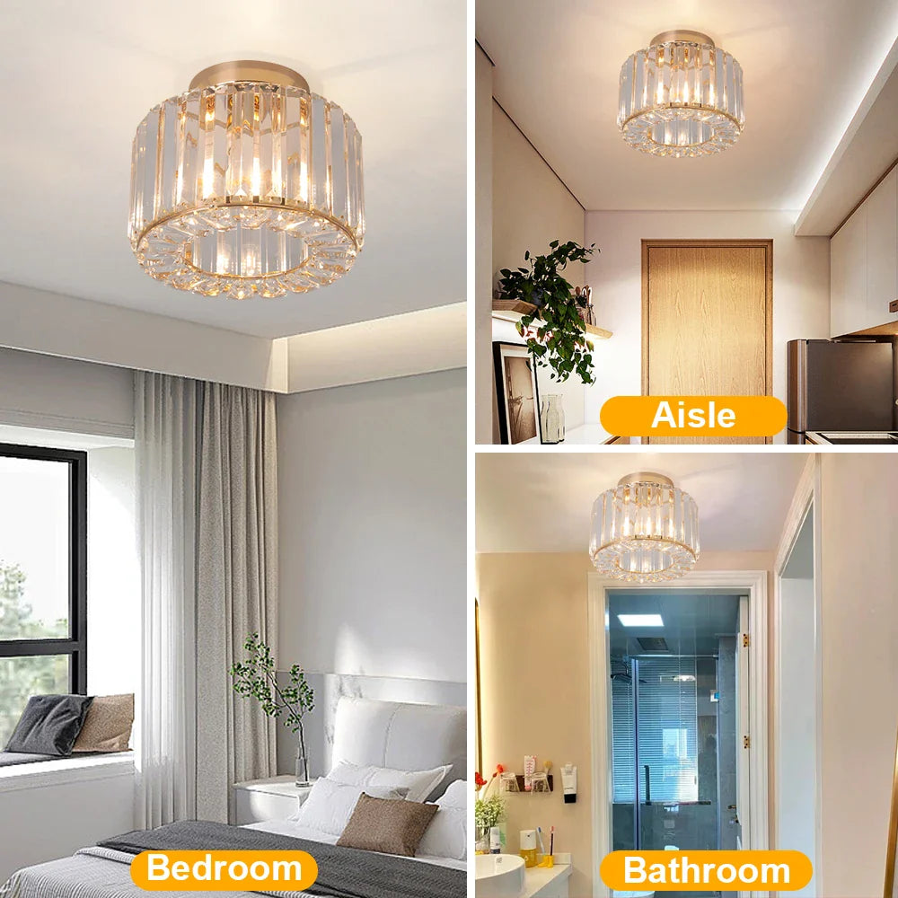 Afralia™ Glass LED Chandelier Ceiling Light Modern Living Dining Room Fixture