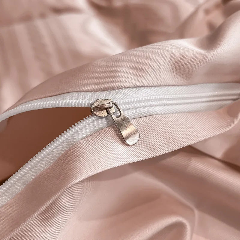 Afralia™ Solid Color Jacquard Washed Cotton Comforter Cover Set - Super Soft Bed Linens