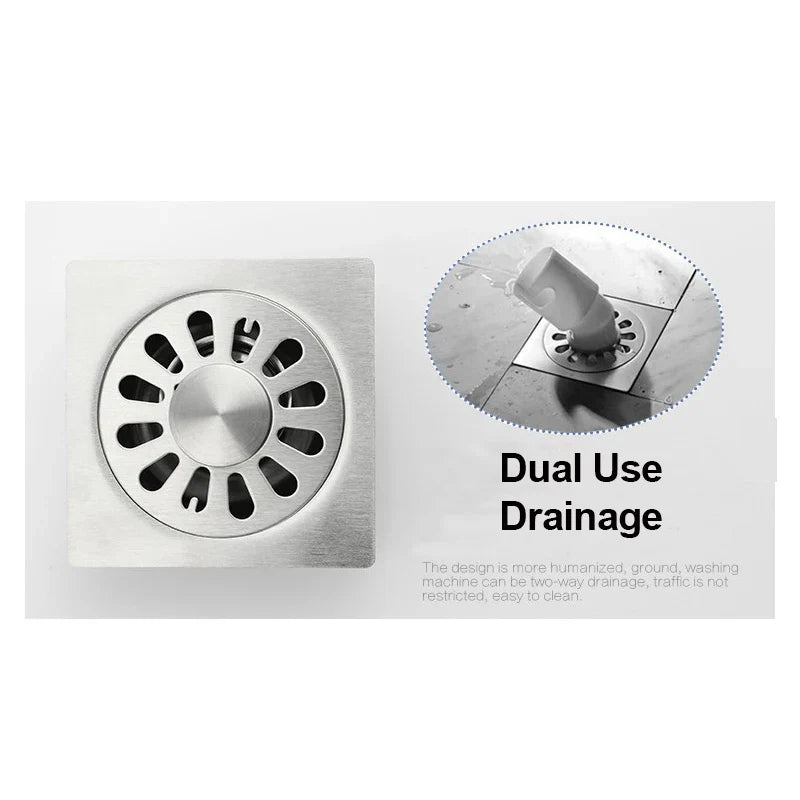 Afralia™ Stainless Steel Floor Drain for Bathroom and Shower - Dual-Purpose Deodorization Drainer