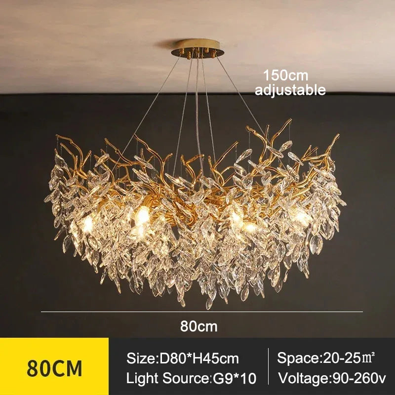 Afralia™ Crystal Ceiling Chandelier LED Pendant Lamp for Home Decor