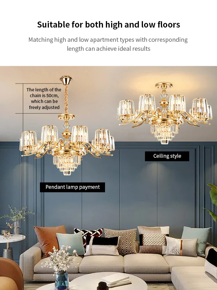 Afralia™ Elegant Crystal Chandelier for Living and Dining Room Lighting