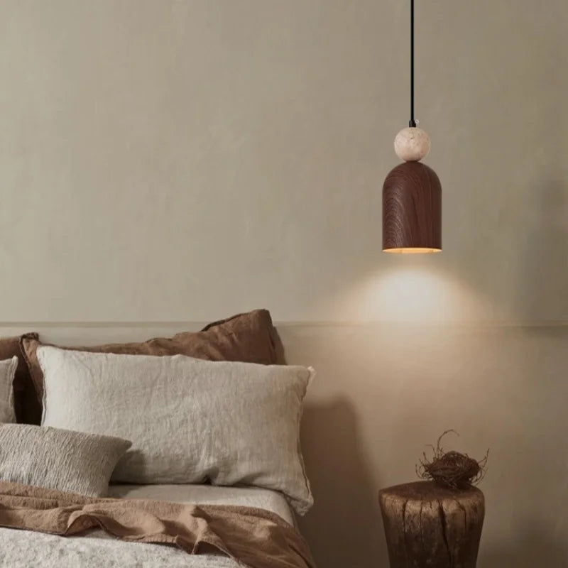 Afralia™ Stone Grain LED Pendant Lamp Iron Hanging Light Vintage Style for Home Decor