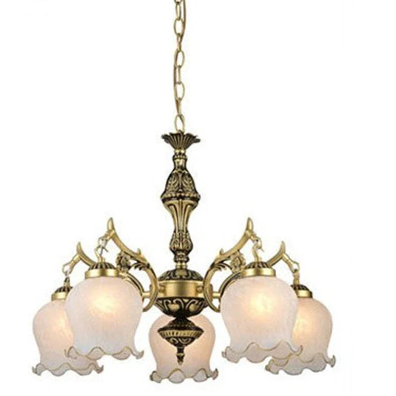 Afralia™ Vintage Metal Glass Chandelier for Living Room Kitchen Dining Bar