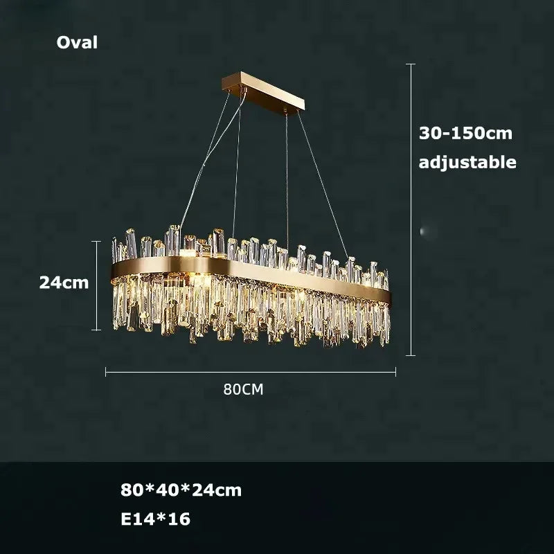 Afralia™ Modern K9 Crystal Chandelier for Living Room, Bedroom, and Kitchen Island