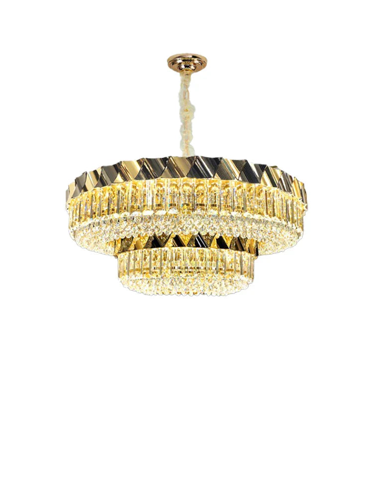Afralia™ Luxury Crystal Circular Chandelier: Designer Nordic Hanging Ceiling Lamp for Bedroom & Living Room