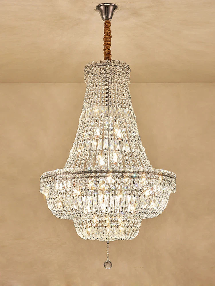 Afralia™ Gold/Chrome K9 Crystal Chandelier for Elegant Home Décor