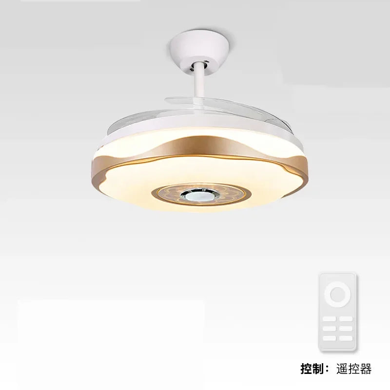Afralia™ Smart Motor LED Ceiling Fan Light Chandelier with Remote Control