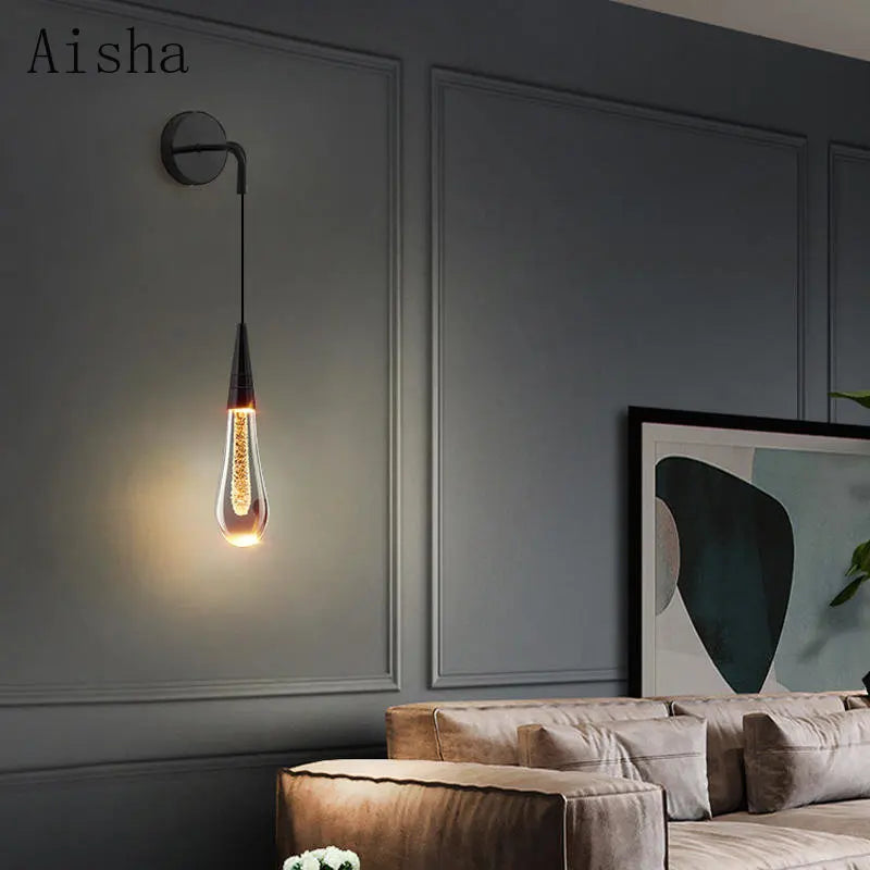 Afralia™ Crystal LED Wall Lamp: Elegant Bedside Lighting for Home Decor & Ambiance