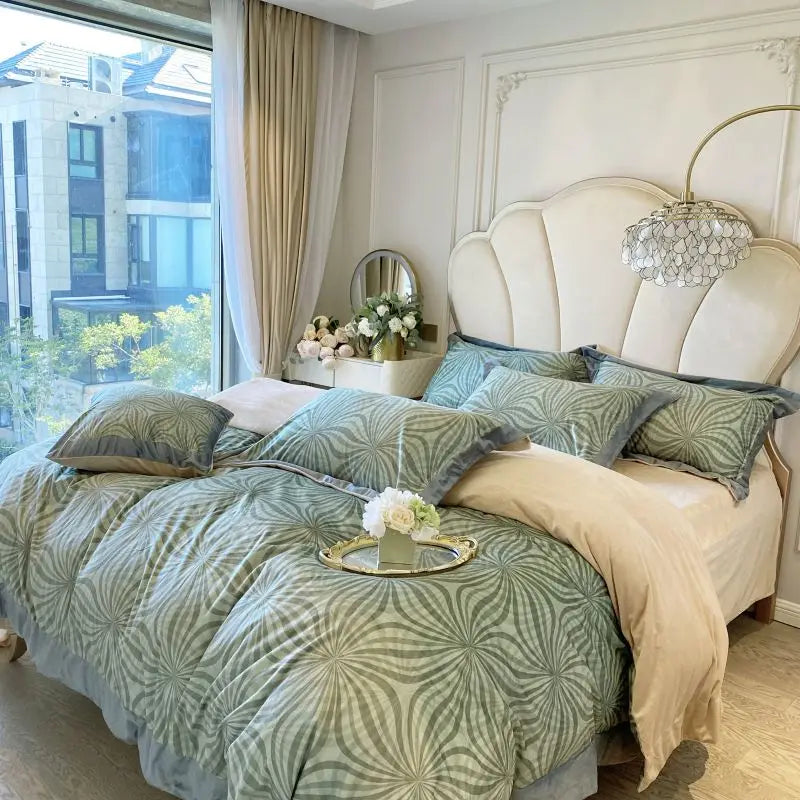 Afralia™ Leopard Print Velvet Bedding Set: Duvet Cover, Bed Sheet, Pillowcases