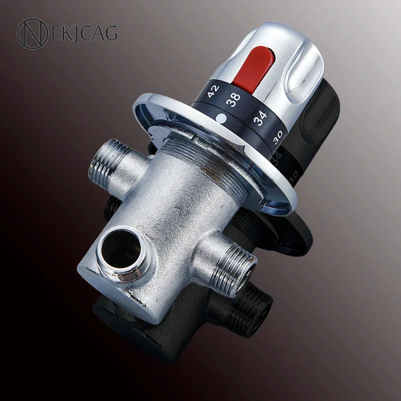Afralia™ Thermostatic Brass Kitchen & Bathroom Mixing Valve Faucet for Cold and Hot Water