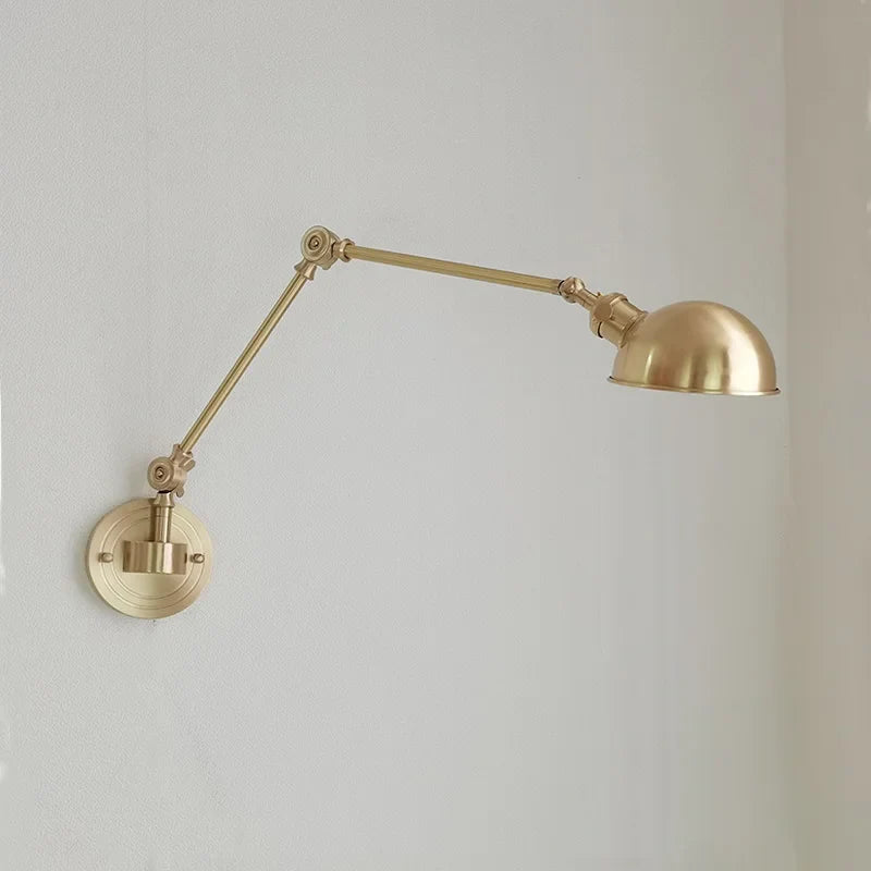 Afralia™ Ceramic Copper LED Wall Lamp with Adjustable Long Arm Swing