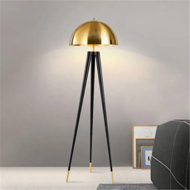 Afralia™ Modern Gold Tripod Floor Lamp - Nordic LED Standing Lamp for Home Decoration