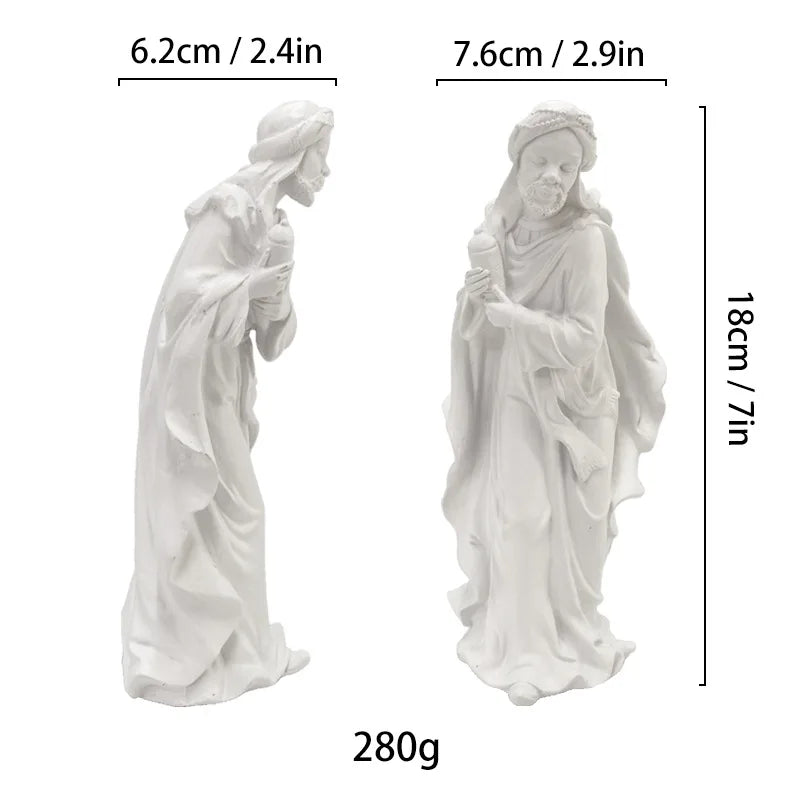 Afralia™ Holy Father Resin Sculpture Figure | Home Decor Christian Statue Figurine