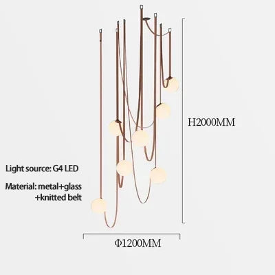 Afralia™ Nordic Glass Ball LED Pendant Chandelier for Home Decor