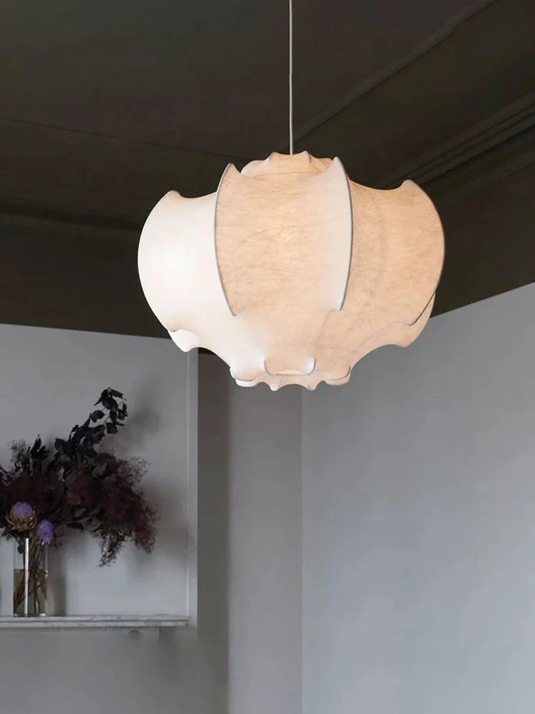 Afralia™ Silk Chandelier: French Retro Wabi-Sabi Cream Style Pendant Lamps