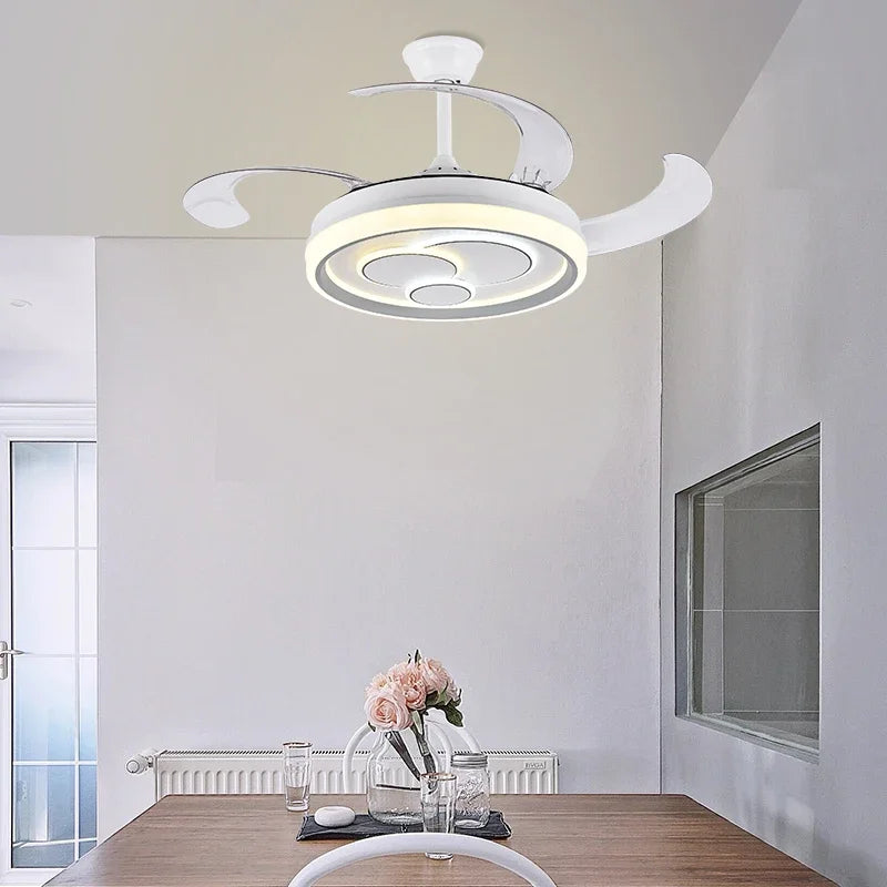Afralia™ Modern LED Ceiling Fan Light for Bedroom Living Room Dining Room
