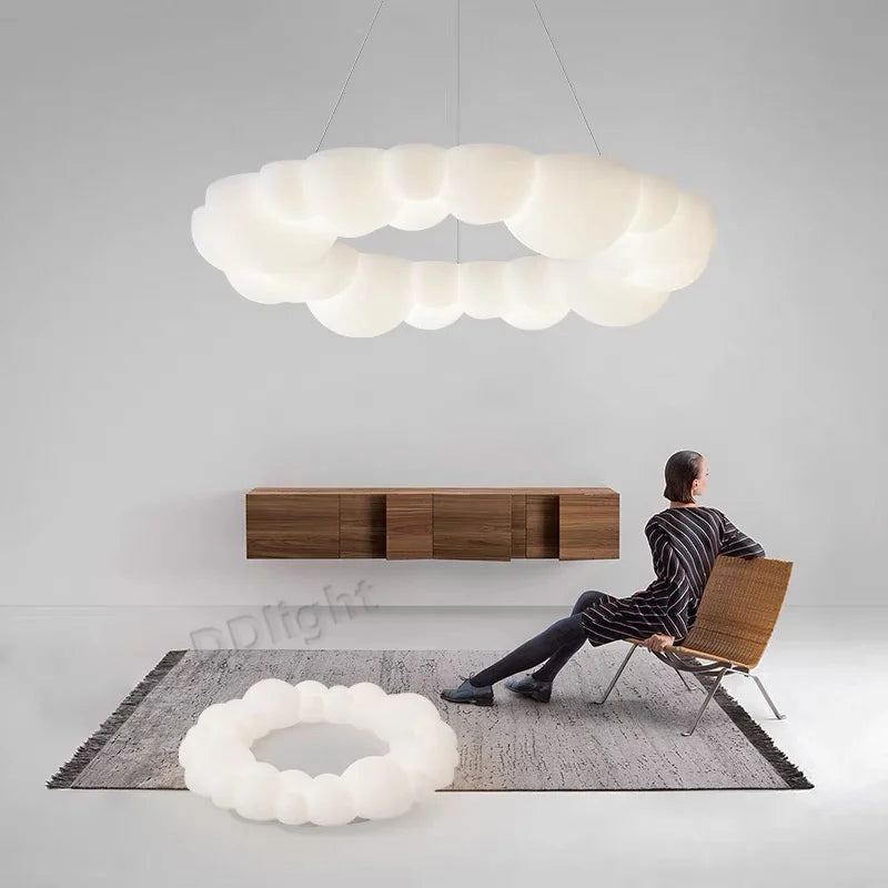 Afralia™ Nordic Cloud LED Pendant Chandelier for Modern Living, Dining, Bedroom
