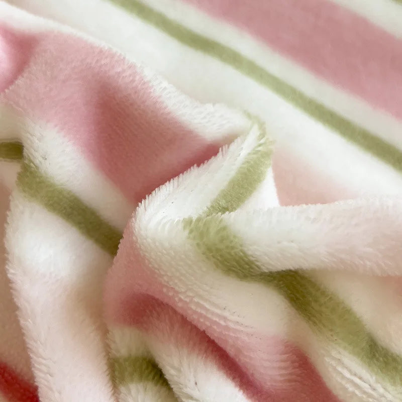 Afralia™ Striped Lamb Wool Blanket: Nordic Double-Layer Soft Decor for Office Bedroom
