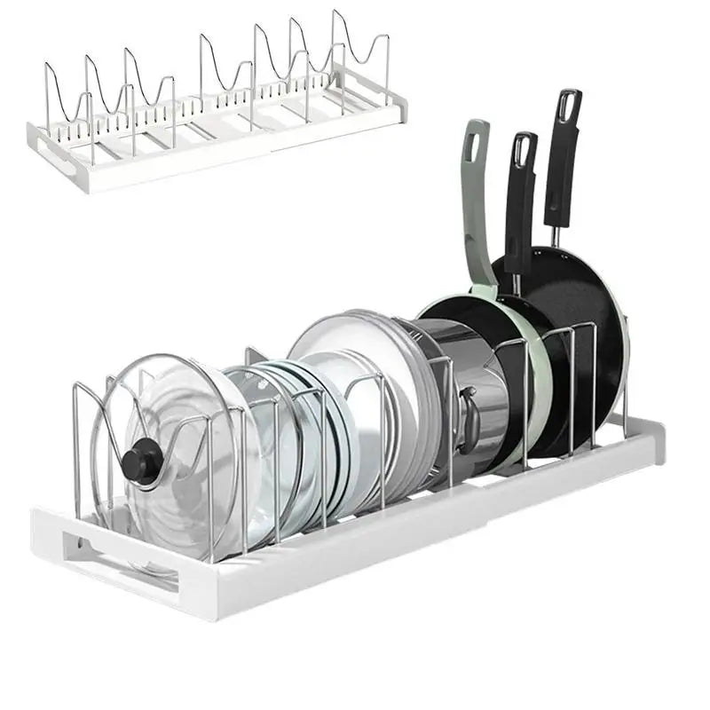 Afralia™ Kitchen Organizer: Expandable Storage Rack for Cabinets with Drawer and Cutting Board Slot