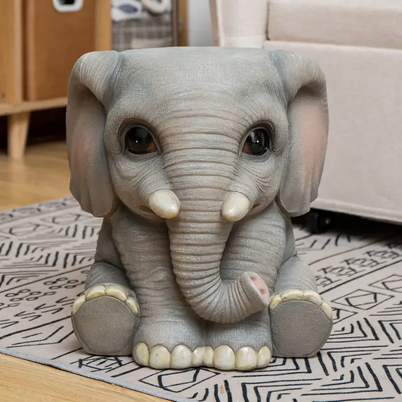 Afralia™ Animal Resin Sculpture Footstool Seat Cartoon Statue Chair for Living Room