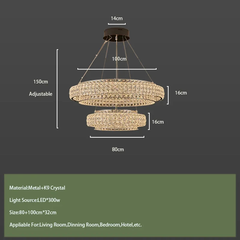 Afralia™ Modern Round Crystal LED Ceiling Lamp for Luxurious Living Room Lighting