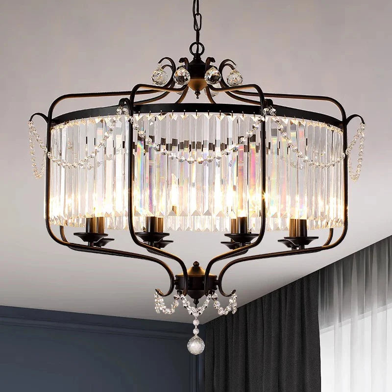 Afralia™ Modern LED Crystal Iron Art Chandelier for Luxury Living Spaces