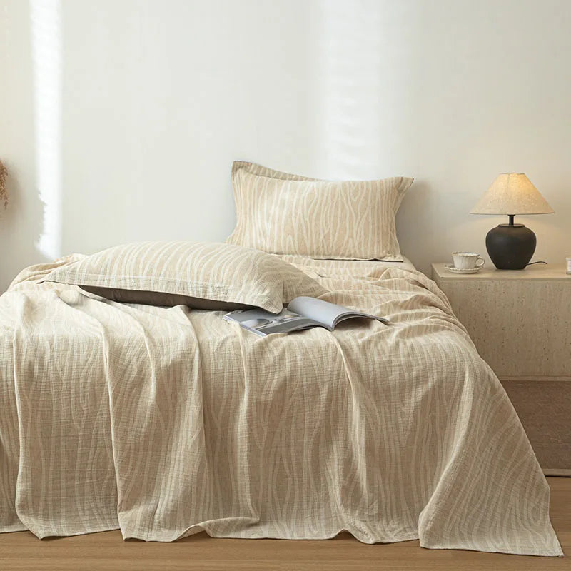 Afralia™ Cotton & Linen Bed Sheet Set: Luxury, Skin-Friendly, All Seasons, Queen & King Sizes