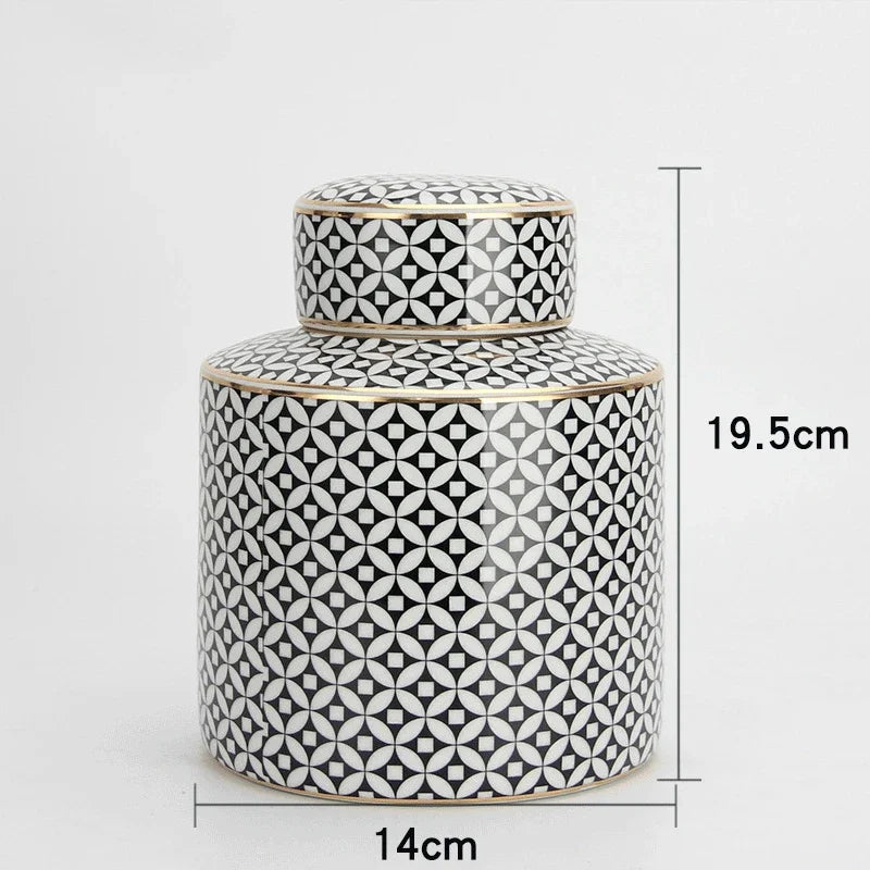 Afralia™ Handmade Ceramic Storage Jar with Lid for Tea, Spices, Home Decor