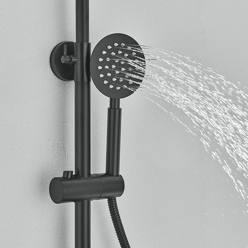 Afralia™ Round Rainfall Shower Faucet Set with Single Handle Wall Mount