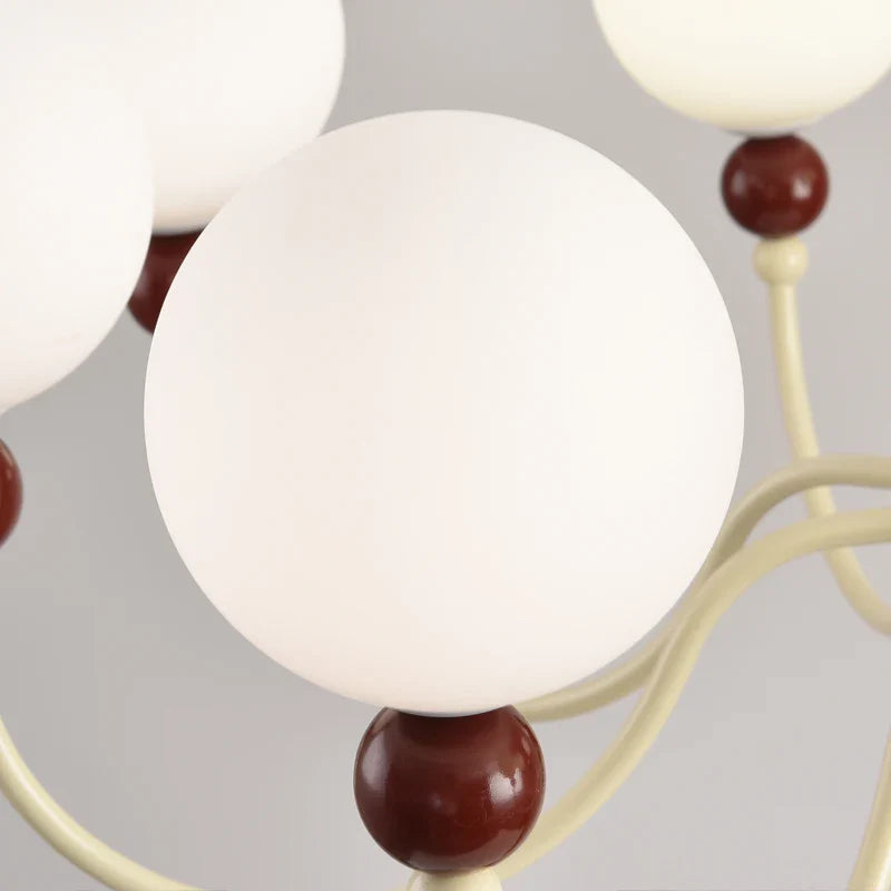 Afralia™ Modern Cream Green Glass Chandelier for Bedroom Living Room Kitchen