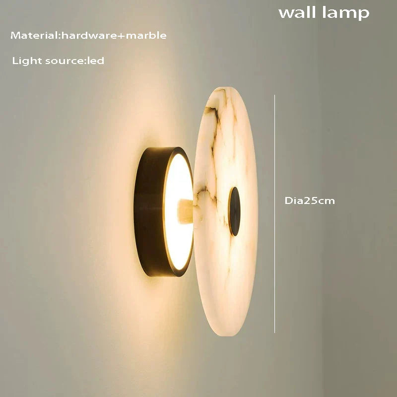 Afralia™ Round Dolomite Block Chandelier Light, Luxury Matte Gold Ceiling Fixture