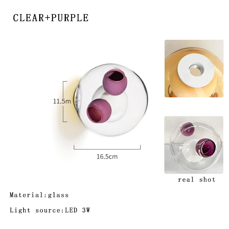 Afralia™ Glass Wall Sconce LED Light Fixture for Living Room & Aisle Decor