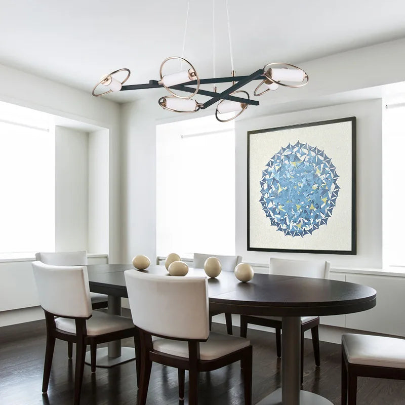 Afralia™ Circular Ring LED Ceiling Chandelier for Home Decor - Modern Living Dining Room Pendant Light