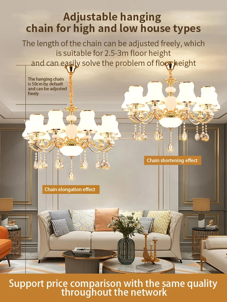 Afralia™ Crystal LED Pendant: Elegant Modern European Living Room Lighting