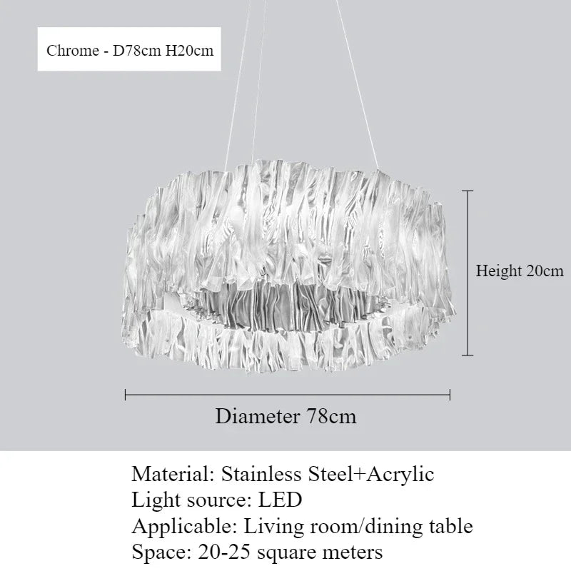 Afralia™ Accordion LED Acrylic Suspension Lamp for Living Room, Bedroom, Restaurant Décor