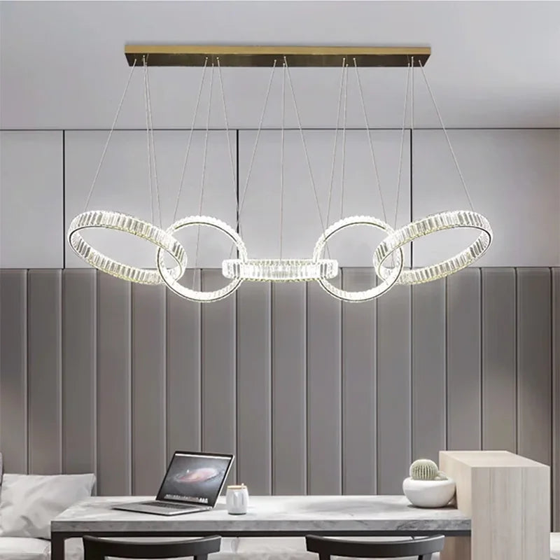 Afralia™ Crystal Chandelier Pendant Light for Living Room Dining Room Ceiling Lighting