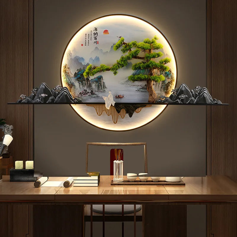 Afralia™ Modern Decoration Landscape LED Wall Lamp for Living Room, Bedroom & Study