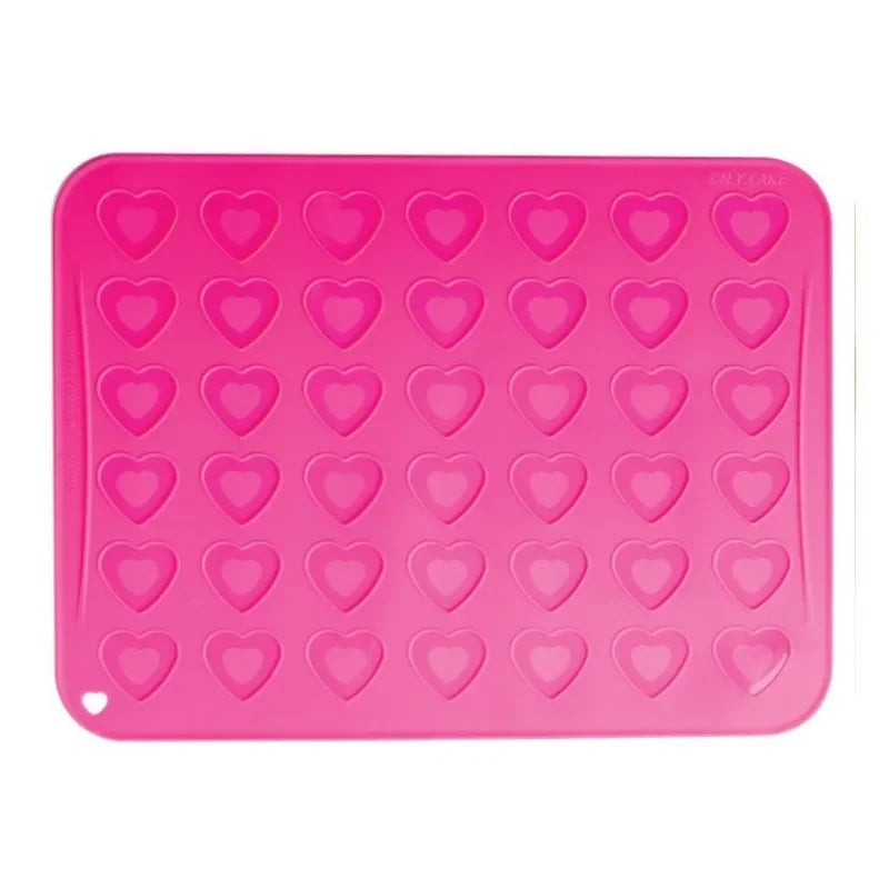 Afralia™ Silicone Heart-Shaped Macaron Baking Mat for Cake Making and Oven Baking