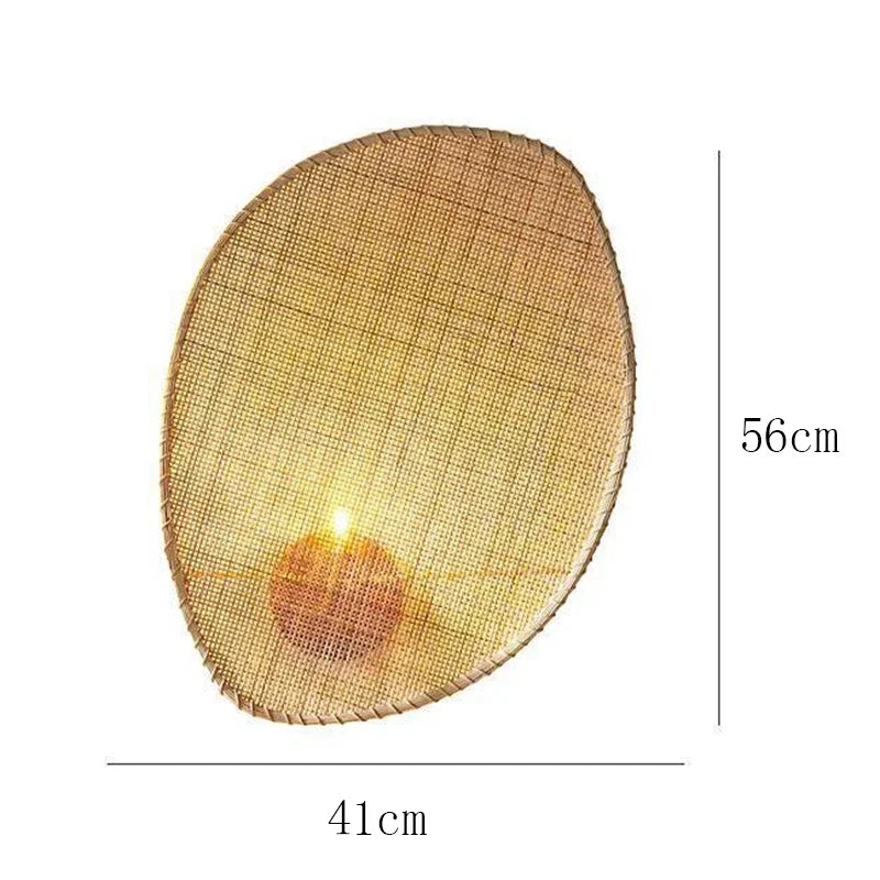 Afralia™ Hand-Woven Rattan Wall Lamp for Japanese Inspired Decor
