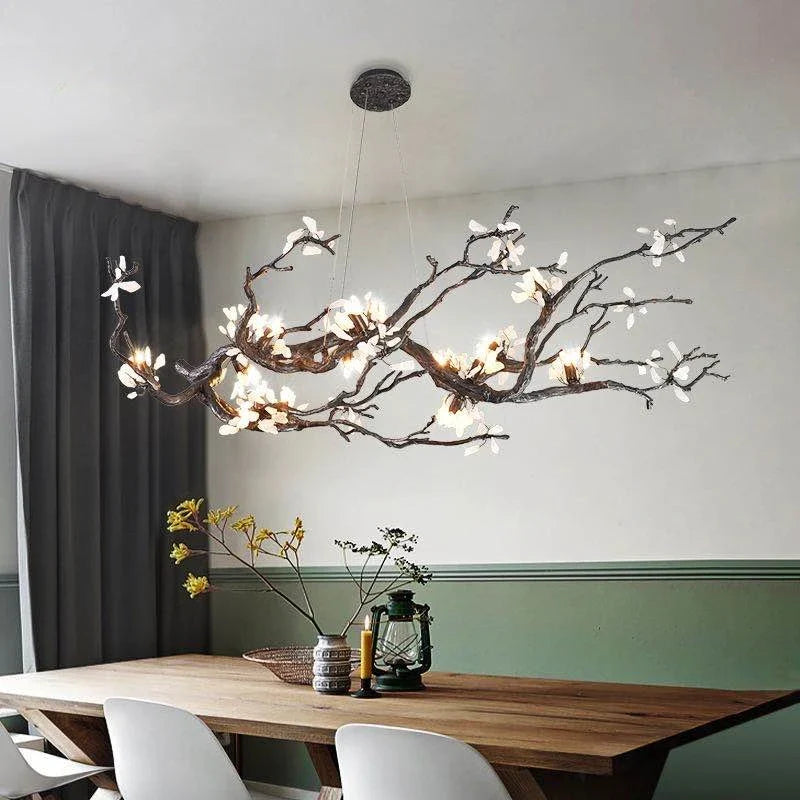 Afralia™ Copper LED Branch Chandelier: Elegant Lighting for Living & Dining Rooms