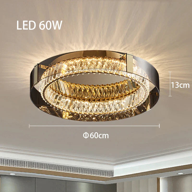 Afralia™ Crystal LED Ceiling Chandelier Modern Dimmable Luxury Light Fixture