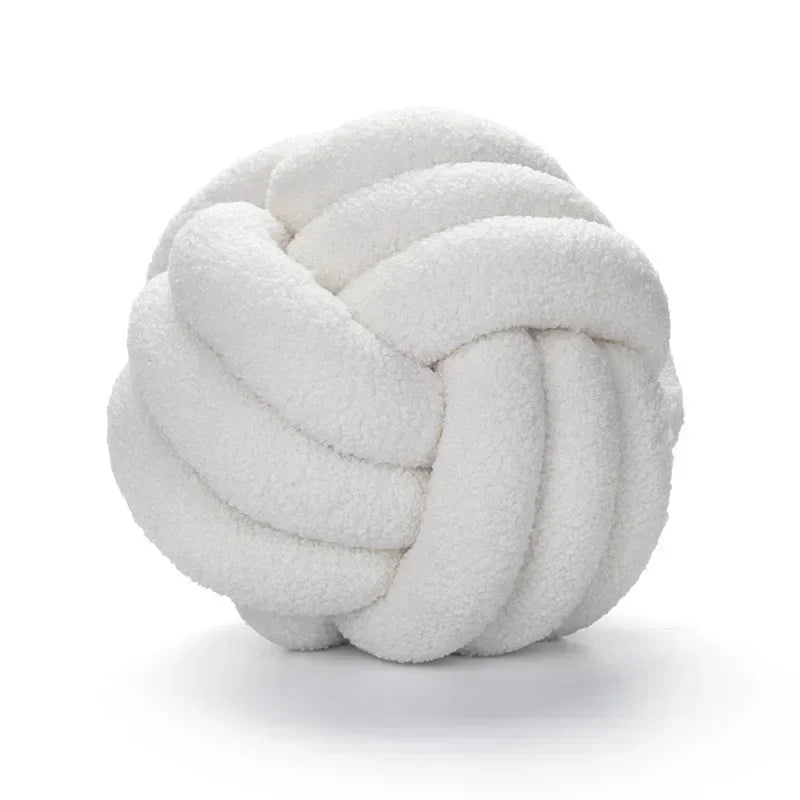 Afralia™ Lamb Fleece Sofa Bed Pillows, High-End Knotted Ball Cushions for Elegant Living Room Decor