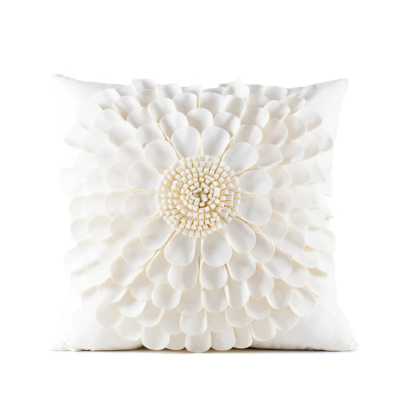 Afralia™ 3D Velvet Flower Pillow Covers in Yellow Beige 45x45cm