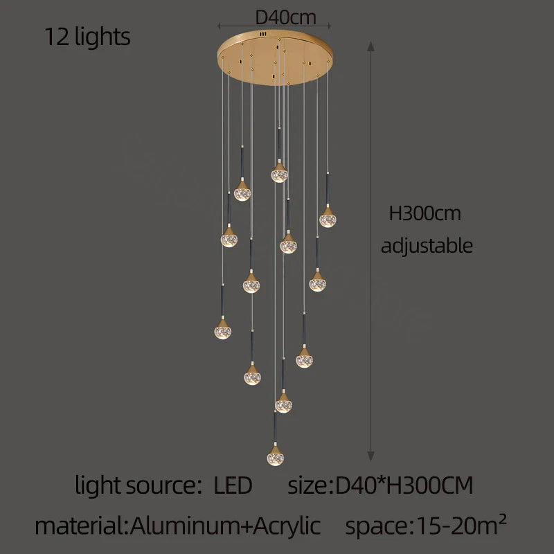 Afralia™ Spherical Loft Chandelier | Modern Nordic Living Room Lighting